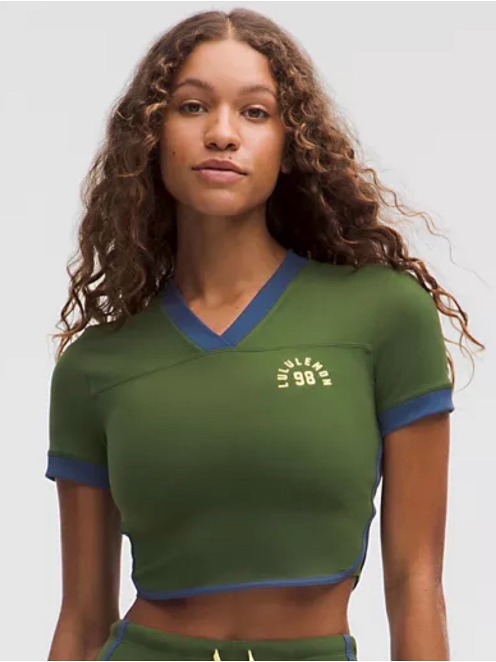Lululemon Nulu Sporty Trim Short Sleeve Tee Loden Green Blue Twill XL NWT